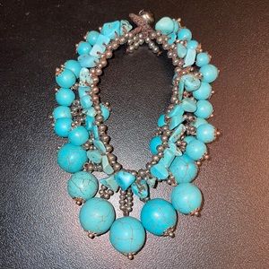 Howlite Turquoise bracelet 7”